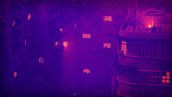 Night, Violet, Building, Dark, Shine, Light, Purple, Roof, Terrace HD wallpaper