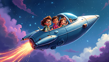 Adventure Awaits: A Space Journey, child, space, adventure, cartoon HD wallpaper