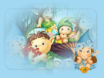 Toread on blue, blue, fantasy, cute, toread, elf HD wallpaper