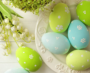 Easter eggs, flowers, Easter, painted, eggs HD wallpaper