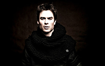 Ian Somerhalder, damon, black, man, actor, vampire diaries, dark HD wallpaper