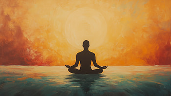 : Serene Silhouette of Meditation by the Water, meditation, silhouette HD wallpaper