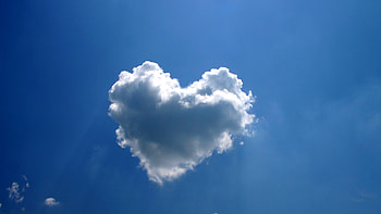 Love Heart, Clouds, Blue sky HD wallpaper