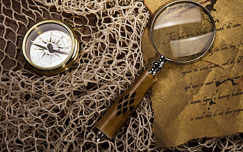 Miscellanea, Miscellaneous, Paper, Line, Compass, Strings, Net, Magnifier HD wallpaper