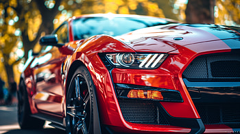 Red Ford Mustang - Stunning Background, Ford Mustang HD wallpaper