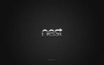 Google Nest logo, silver shiny logo, Google Nest metal emblem, gray carbon fiber texture, Google Nest, brands, creative art, Google Nest emblem HD wallpaper