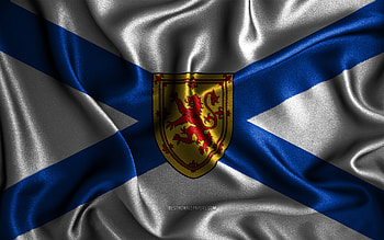 Nova Scotia flag, , silk wavy flags, canadian provinces, Day of Nova Scotia, fabric flags, Flag of Nova Scotia, 3D art, Nova Scotia, Provinces of Canada, Nova Scotia 3D flag, Canada HD wallpaper