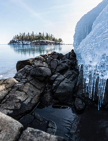 Nature, Stones, Sea, Ice, Snow, Snow Covered, Snowbound HD phone wallpaper
