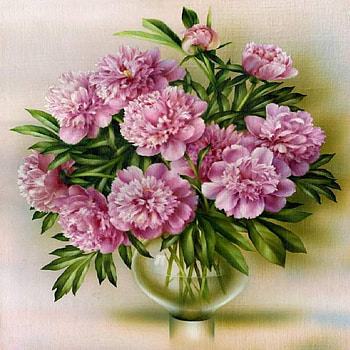 Pink Carnations, pink, carnations, stems, bouquet, leaves, painting, vase, glass HD wallpaper
