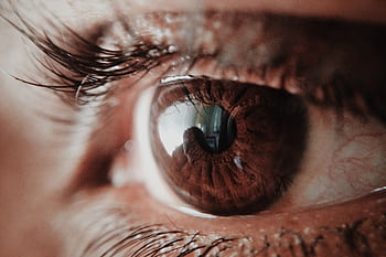 Detailed macro shot of a human eye capturing intricate details of the iris and reflections. HD wallpaper