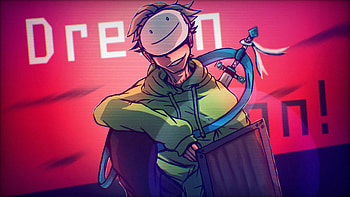 Masked Minecraft Creator in Green Hoodie — Cartoon, youtuber, Dream (Minecraft), Minecraft, cartoon character HD wallpaper