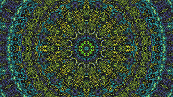Green Blue Fractal Pattern Circle Shapes Abstraction Abstract HD wallpaper