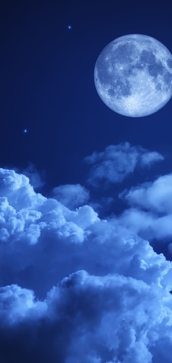 Full moon, Clouds HD phone wallpaper
