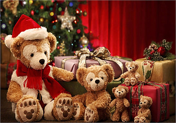 Christmas teddy bears, holiday, bear, teddy, christmas, cute HD wallpaper