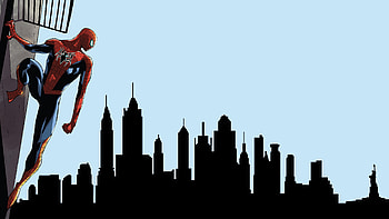 Spiderman Looking At City, spiderman, superheroes HD wallpaper