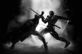 Batman And Deathstroke, batman, superheroes, digital-art, artwork, deathstroke HD wallpaper