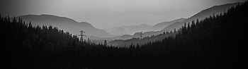Windows 10, Fog, Black And White, Desert, Nature, Black and White Dual Monitor HD wallpaper