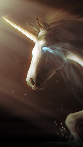Unicorn digital art, Sony Xperia X, Mythical light beam, Fantasy HD phone wallpaper