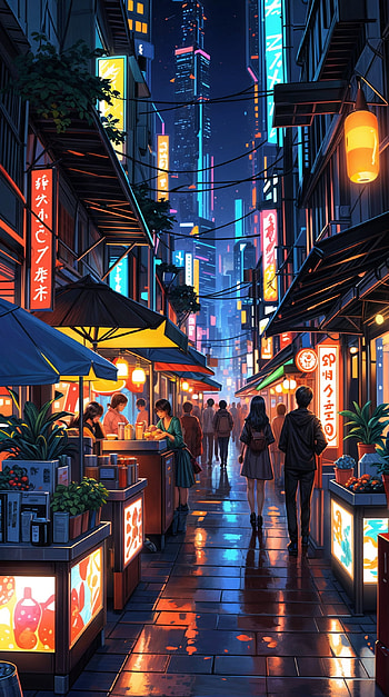 anime city, Anime, Anime Art, anime city HD phone wallpaper