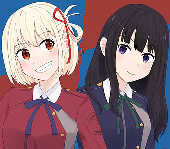 Chisato Nishikigi & Takina Inoue, Takina Inoue, Chisato Nishikigi, Anime, Lycoris Recoil HD wallpaper