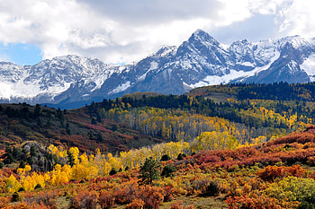 Nature, Trees, Sky, Mountains, Autumn, Forest HD wallpaper