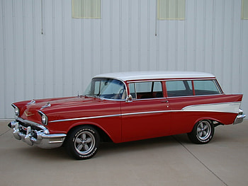 1957 Chevy stationwagon, wagon, classic, chevy, vintage HD wallpaper