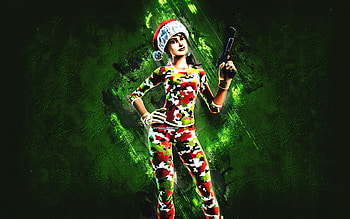 Fortnite Camo PJ Patroller Skin, Fortnite, main characters, green stone background, Camo PJ Patroller, Fortnite skins, Camo PJ Patroller Skin, Camo PJ Patroller Fortnite, Fortnite characters HD wallpaper