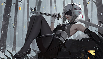 2b Nier Automata Analyzing, nier-automata, games, artist, artwork, digital-art, video-games, pixiv HD wallpaper