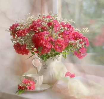 flowers in the window, still life, flowers, abstract, window HD wallpaper