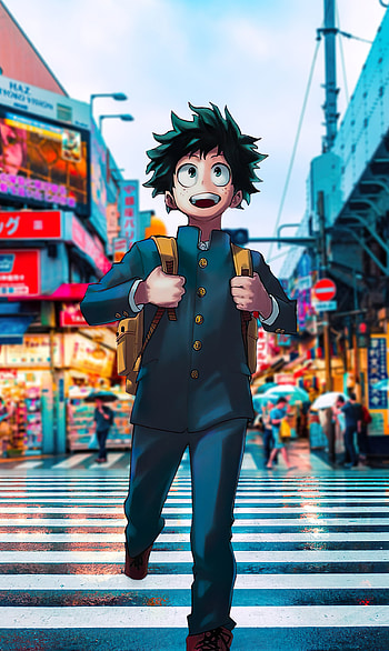 Midoriya izuku, sky, Anime , Boku no hero academia, My hero academia, Deku, Allmight HD phone wallpaper
