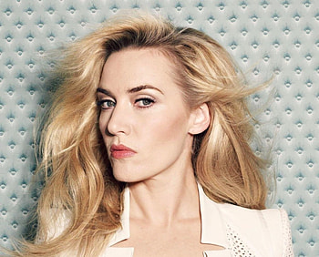 Kate Winslet, blue, white, blonde, actress, woman HD wallpaper