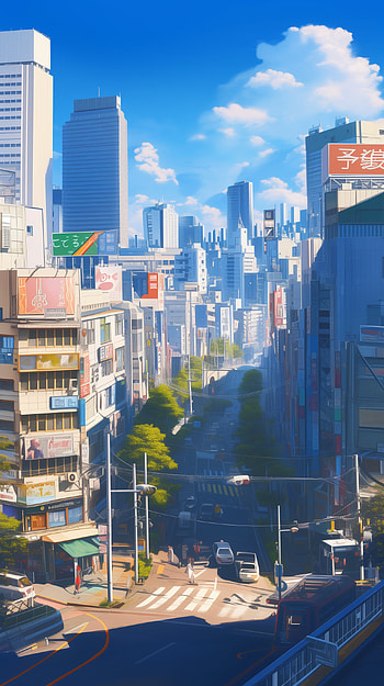 Anime Cityscape , Anime, anime city, cityscape, urban, skyscraper HD phone wallpaper