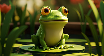 Bullfrog Bliss: Stunning Ultra, bullfrog, frog, lily pad, amphibian, cartoon HD wallpaper