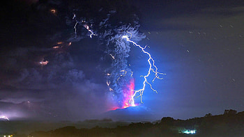 Volcano lightning, Thunder HD wallpaper