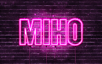 Happy Birtay Miho, , pink neon lights, Miho name, creative, Miho Happy Birtay, Miho Birtay, popular japanese female names, with Miho name, Miho HD wallpaper