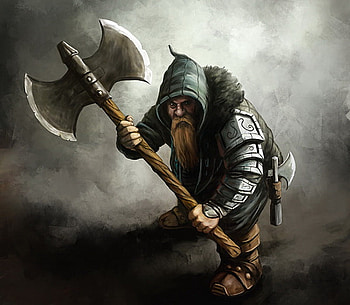 Dwarf, abstract, fantasy, , ax, warrior HD wallpaper