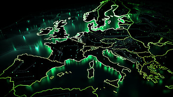 Europe Map in Green Lights, green, map, europe, Misc, Europe Map HD wallpaper