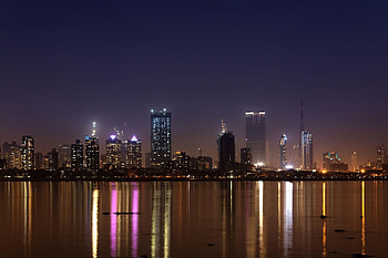 Mumbai Skyline, Nighttime allure, Glowing city lights, Urban dreams HD wallpaper