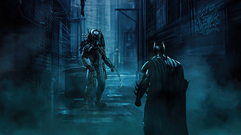 Batman Vs Predator Artwork, batman, predator, superheroes, artwork HD wallpaper