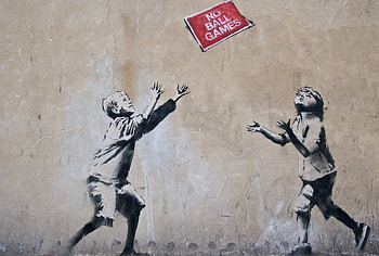No Ball Games, Banksy HD wallpaper