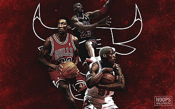 Michael Jordan, Scottie Pippen, Dennis Rodman, Chicago Bulls HD wallpaper