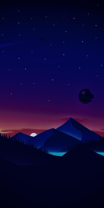 Minimalist Star Wars , Purple Star Wars HD phone wallpaper