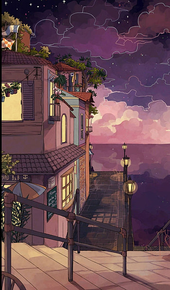 Anime paysage, cloud, sky HD phone wallpaper