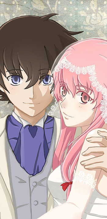 Gasai Yuno, anime, mirai nikki HD phone wallpaper