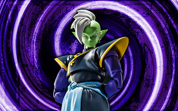 Zamasu, violet grunge background, Dragon Ball, warrior, Dragon Ball Super, DBS, vortex, Zamasu Dragon Ball, DBS characters, Zamasu HD wallpaper