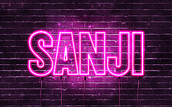 Happy Birtay Sanji, , pink neon lights, Sanji name, creative, Sanji Happy Birtay, Sanji Birtay, popular japanese female names, with Sanji name, Sanji HD wallpaper