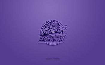 Glasgow Clan, creative 3D logo, purple background, Elite Ice Hockey League, British Hockey Club, Glasgow, United Kingdom, British Elite League, Hockey, Glasgow Clan 3d logo HD wallpaper
