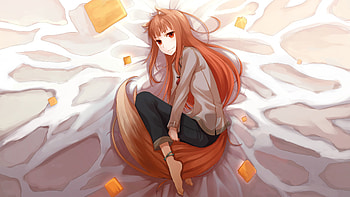 Anime holo , Fantasy wolf, Spice and Wolf, Japanese animation HD wallpaper