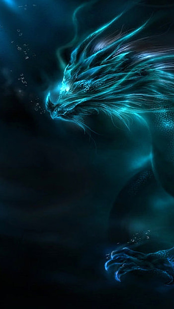 dragon, pattern, neon, shadows HD phone wallpaper