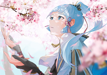 Kamisato Ayaka, Kamisato Ayaka (Genshin Impact), video game, Genshin Impact HD wallpaper
